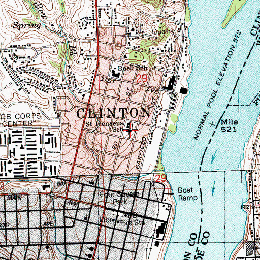 Topographic Map of Saint Irenaeus School, IA
