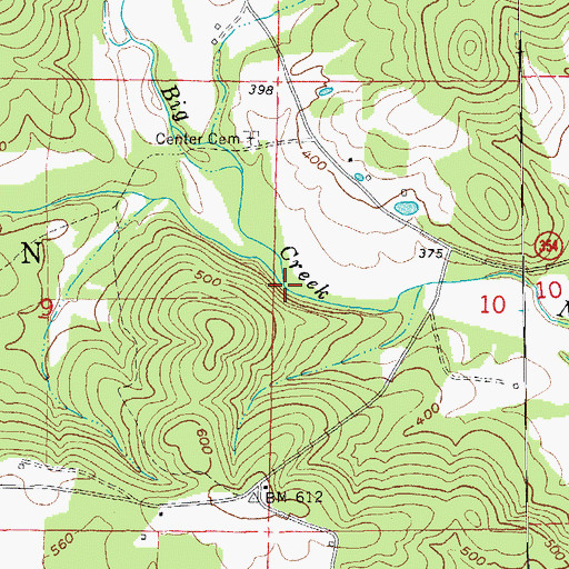 Topographic Map of Barnes Branch, AR