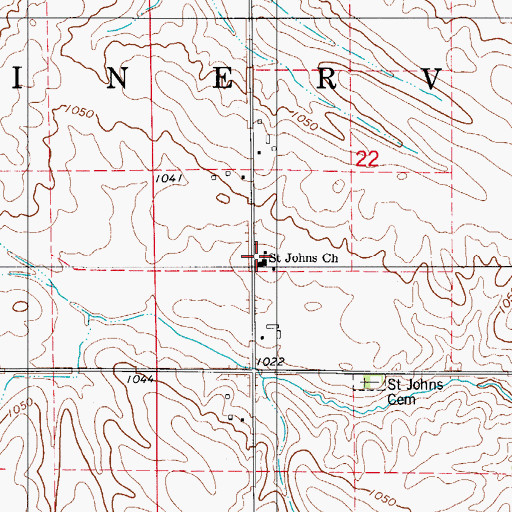 Topographic Map of Saint Johns Church, IA