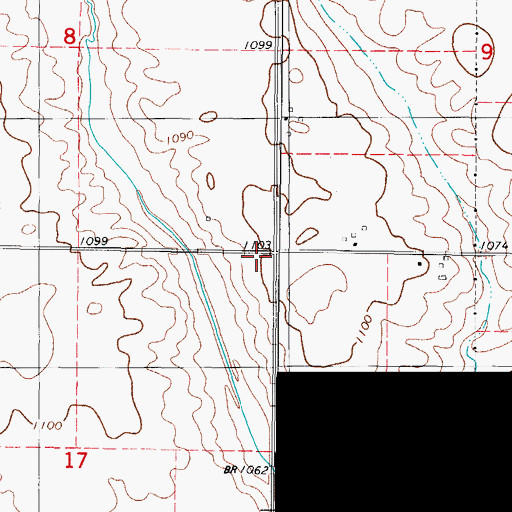 Topographic Map of Saint Johns Church, IA