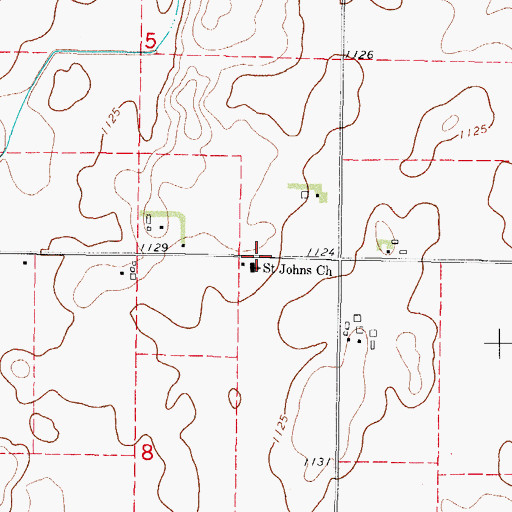 Topographic Map of Saint Johns Church, IA