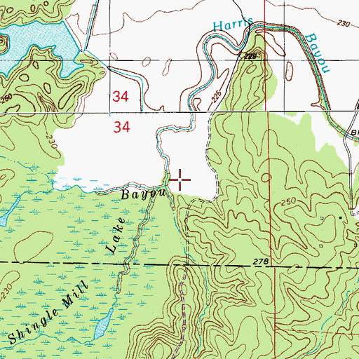 Topographic Map of Barnes Creek, AR