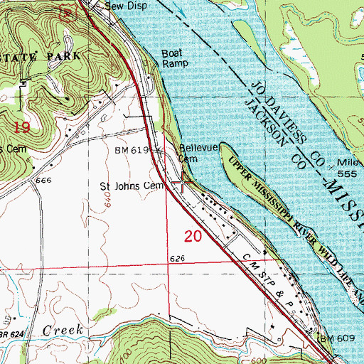 Topographic Map of Saint Johns Lutheran Cemetery, IA