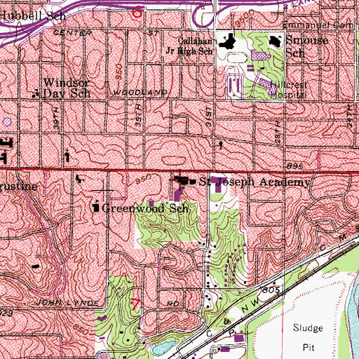 Topographic Map of Saint Joseph Academy, IA