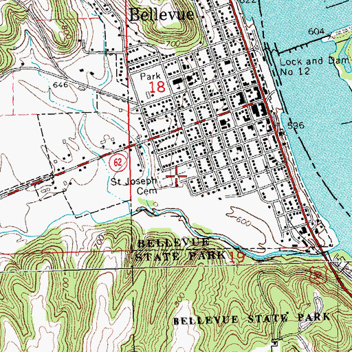 Topographic Map of Saint Joseph Cemetery, IA
