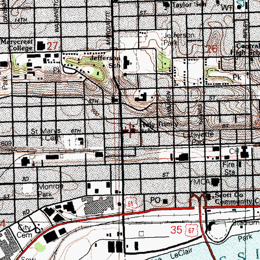 Topographic Map of Saint Joseph Church, IA