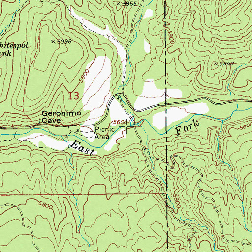 Topographic Map of Firebox Creek, AZ