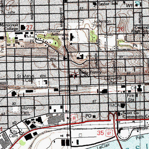 Topographic Map of Marquette Academy, IA