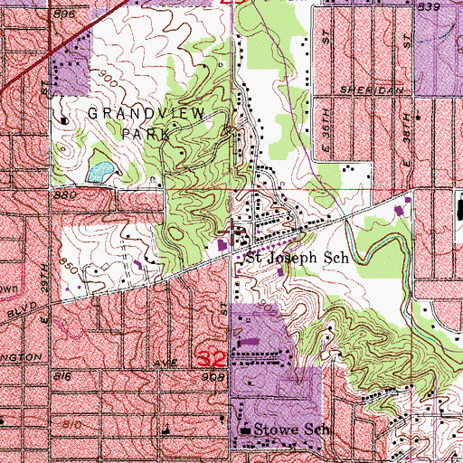 Topographic Map of Saint Joseph Catholic School, IA