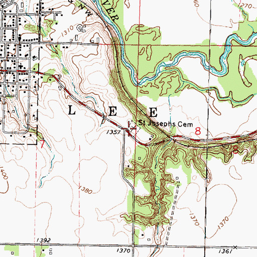 Topographic Map of Saint Josephs Cemetery, IA