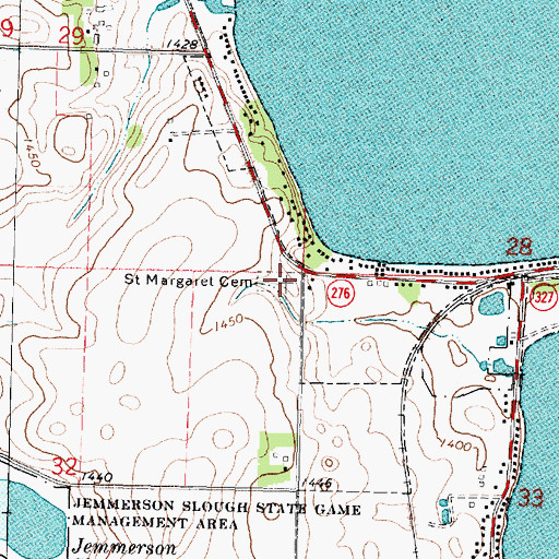 Topographic Map of Saint Margaret Cemetery, IA