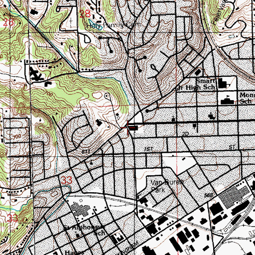 Topographic Map of Saint Marks Church, IA