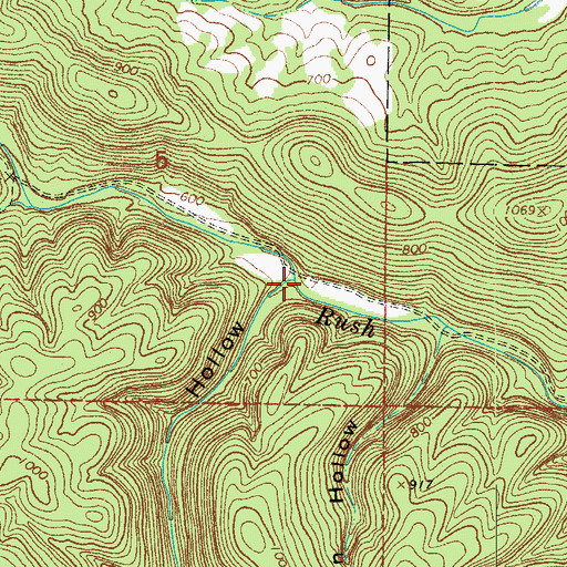 Topographic Map of Barney Hollow, AR
