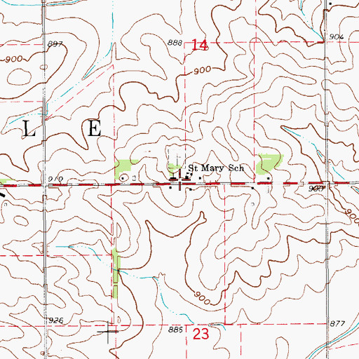 Topographic Map of Saint Mary School, IA