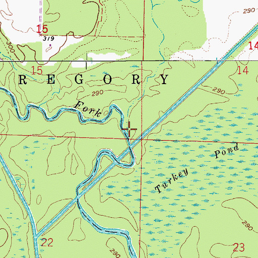 Topographic Map of Barns Branch, AR