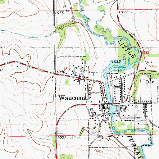 Topographic Map of Saint Marys Church, IA