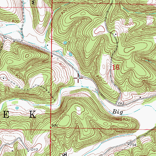 Topographic Map of Barren Hollow, AR