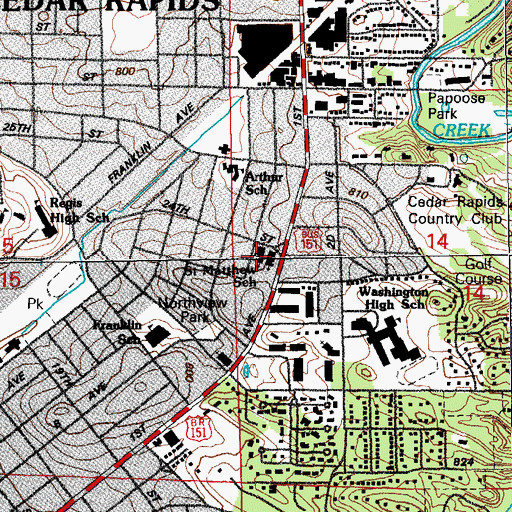 Topographic Map of Saint Matthew Catholic School, IA