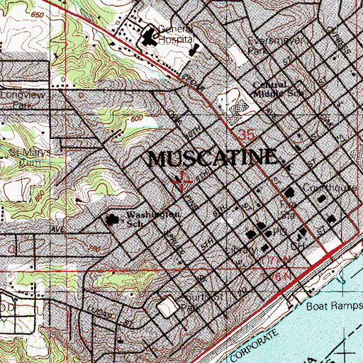 Topographic Map of Saint Mathias Church, IA