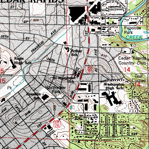Topographic Map of Saint Matthew School, IA