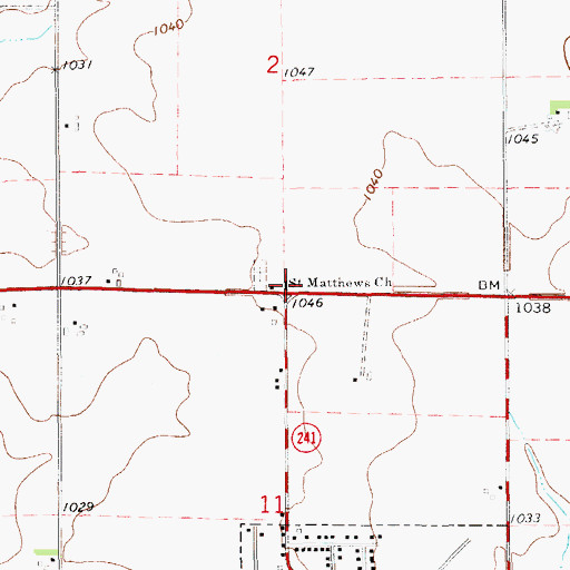 Topographic Map of Saint Matthews Church, IA