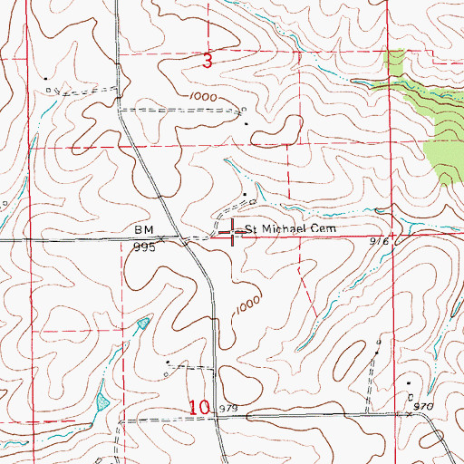 Topographic Map of Saint Michael Cemetery, IA