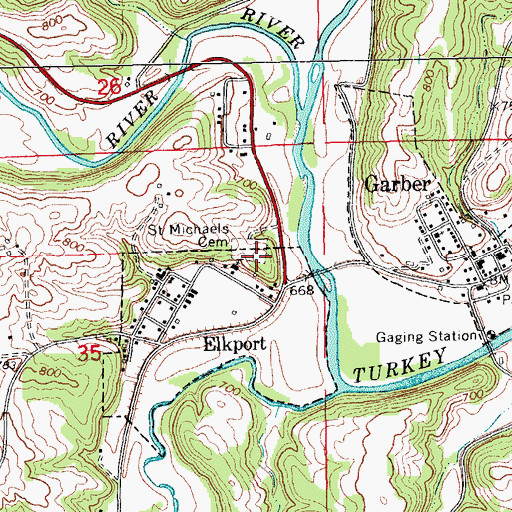 Topographic Map of Saint Michaels Cemetery, IA