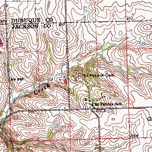 Topographic Map of Saint Patrick's Cemetery, IA