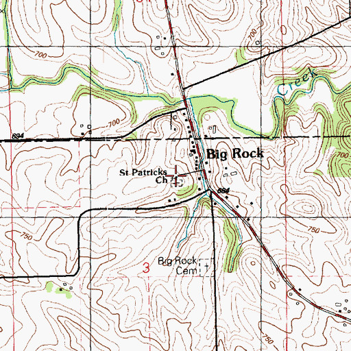 Topographic Map of Saint Patrick Church, IA