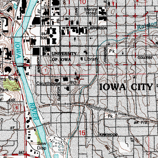 Topographic Map of Saint Patrick School, IA