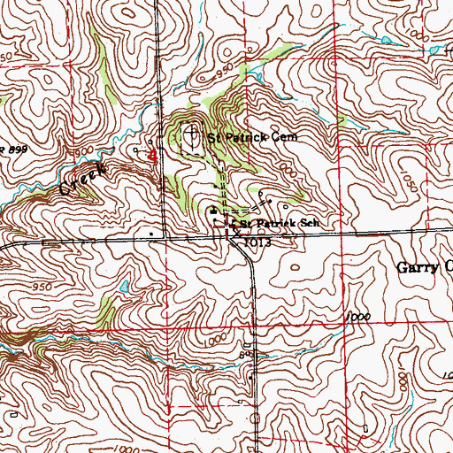 Topographic Map of Saint Patrick School, IA