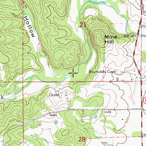 Topographic Map of Bartley Hollow, AR