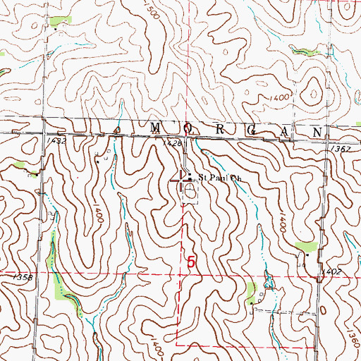 Topographic Map of Saint Paul Church, IA
