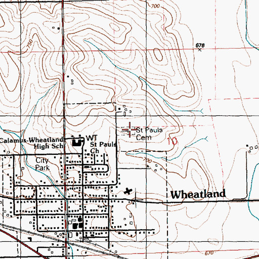 Topographic Map of Saint Pauls Cemetery, IA