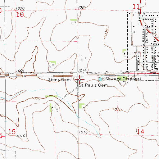 Topographic Map of Saint Pauls Cemetery, IA