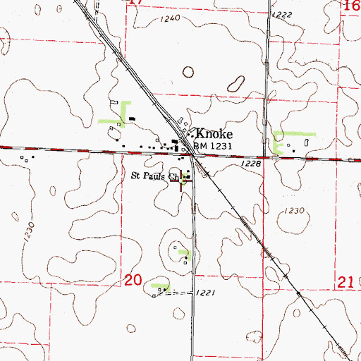 Topographic Map of Saint Pauls Church, IA