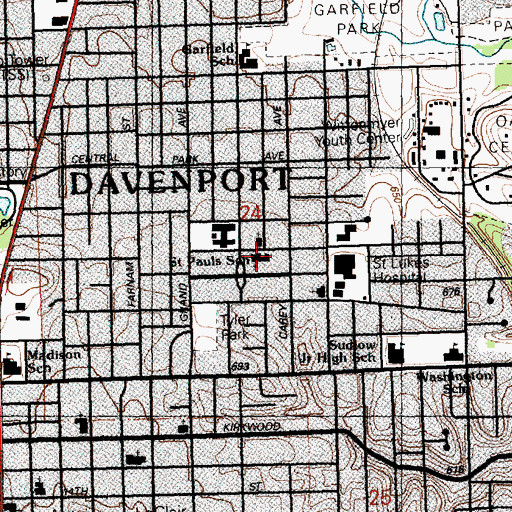 Topographic Map of Saint Paul the Apostle Catholic School, IA