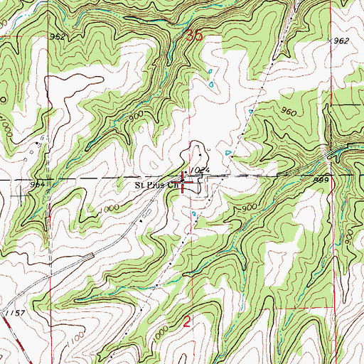 Topographic Map of Saint Pius Church, IA