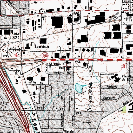 Topographic Map of Saint Pius X Elementary School, IA
