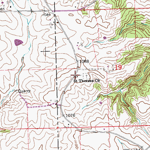 Topographic Map of Saint Theresa Church, IA