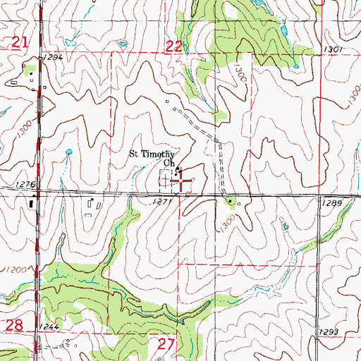 Topographic Map of Saint Timothy Cemetery, IA