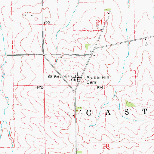 Topographic Map of Saints Peter and Paul Church, IA