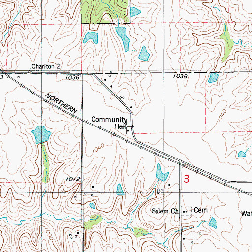 Topographic Map of Salem Church, IA