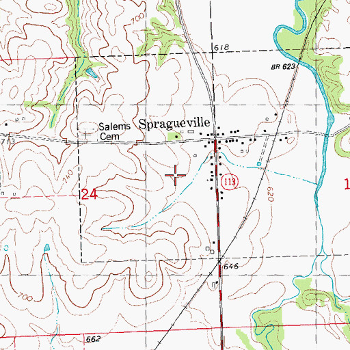 Topographic Map of Salem Church, IA