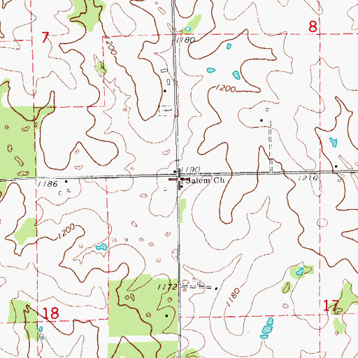 Topographic Map of Salem Church, IA