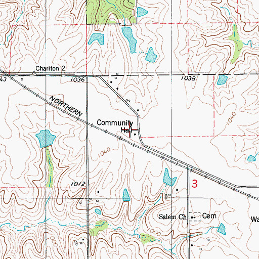 Topographic Map of Salem School, IA