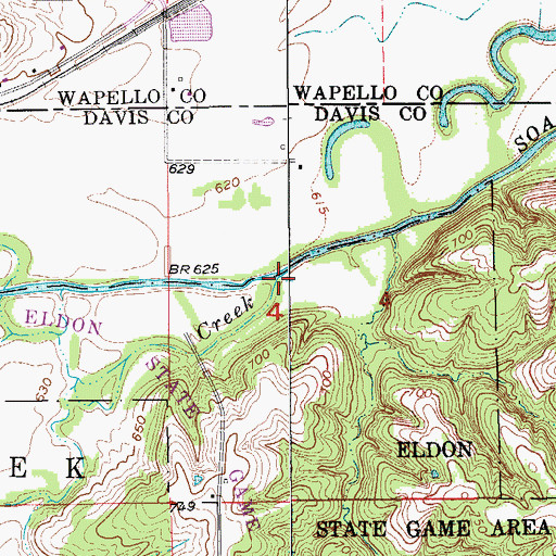 Topographic Map of Salt Creek, IA