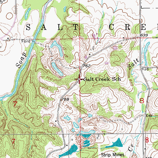Topographic Map of Salt Creek School, IA