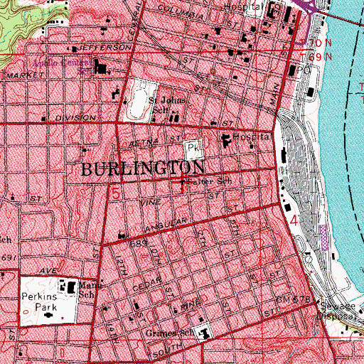 Topographic Map of Salter School, IA