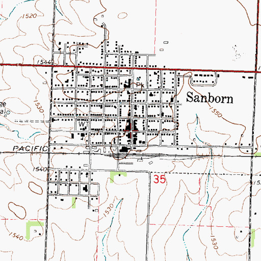 Topographic Map of Sanborn, IA